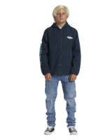 The Quiksilver Boys Boys Rain Cloud Hooded Coach Jacket in Dark Navy