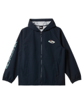 The Quiksilver Boys Boys Rain Cloud Hooded Coach Jacket in Dark Navy