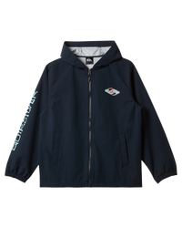 The Quiksilver Boys Boys Rain Cloud Hooded Coach Jacket in Dark Navy