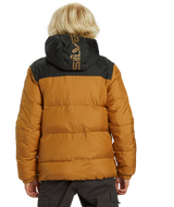 The Quiksilver Boys Boys Cold Days Puffer Jacket in Bone Brown