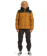 The Quiksilver Boys Boys Cold Days Puffer Jacket in Bone Brown