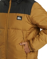 The Quiksilver Boys Boys Cold Days Puffer Jacket in Bone Brown