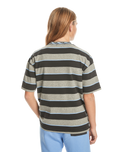 The Quiksilver Boys Boys Stripe T-Shirt in Tarmac Stripe