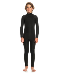 The Quiksilver Boys Everyday Sessions 4/3mm Chest Zip Wetsuit in Black