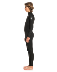 The Quiksilver Boys Everyday Sessions 4/3mm Chest Zip Wetsuit in Black