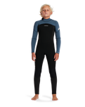 The Quiksilver Boys Prologue 4/3mm Back Zip Wetsuit in Black & Bering Sea