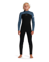 The Quiksilver Boys Prologue 4/3mm Back Zip Wetsuit in Black & Bering Sea