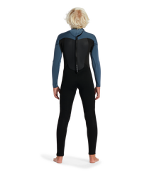 The Quiksilver Boys Prologue 4/3mm Back Zip Wetsuit in Black & Bering Sea