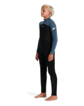 The Quiksilver Boys Prologue 4/3mm Back Zip Wetsuit in Black & Bering Sea