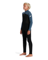 The Quiksilver Boys Prologue 4/3mm Back Zip Wetsuit in Black & Bering Sea