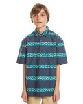 The Quiksilver Boys Boys Dalnavert Shirt in Crown Blue & Heritage Stripe