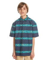 The Quiksilver Boys Boys Dalnavert Shirt in Crown Blue & Heritage Stripe