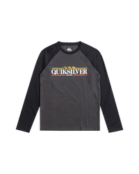 The Quiksilver Boys Boys Raglan T-Shirt in Charcoal Heather