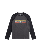 The Quiksilver Boys Boys Raglan T-Shirt in Charcoal Heather