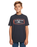 The Quiksilver Boys Boys Mind Barrel T-Shirt in Navy Blazer