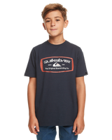 The Quiksilver Boys Boys Mind Barrel T-Shirt in Navy Blazer