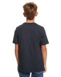 The Quiksilver Boys Boys Mind Barrel T-Shirt in Navy Blazer