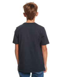 The Quiksilver Boys Boys Mind Barrel T-Shirt in Navy Blazer