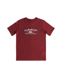 The Quiksilver Boys Boys Mind Barrel T-Shirt in Tibetan Red