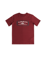 The Quiksilver Boys Boys Mind Barrel T-Shirt in Tibetan Red