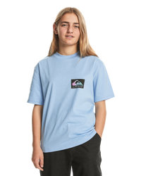 The Quiksilver Boys Boys Back Flash T-Shirt in Hydrangea