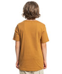 The Quiksilver Boys Boys Comp Logo T-Shirt in Bone Brown