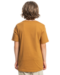 The Quiksilver Boys Boys Comp Logo T-Shirt in Bone Brown