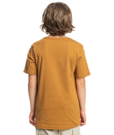 The Quiksilver Boys Boys Comp Logo T-Shirt in Bone Brown