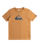 The Quiksilver Boys Boys Comp Logo T-Shirt in Bone Brown