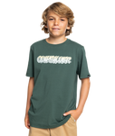 The Quiksilver Boys Boys Drop Shadows T-Shirt in Forest