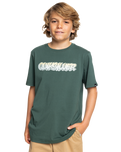 The Quiksilver Boys Boys Drop Shadows T-Shirt in Forest