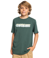 The Quiksilver Boys Boys Drop Shadows T-Shirt in Forest