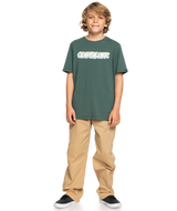 The Quiksilver Boys Boys Drop Shadows T-Shirt in Forest