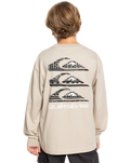 The Quiksilver Boys Boys Vintage Mix Long Sleeve T-Shirt in Plaza Taupe