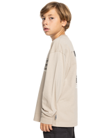 The Quiksilver Boys Boys Vintage Mix Long Sleeve T-Shirt in Plaza Taupe