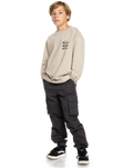 The Quiksilver Boys Boys Vintage Mix Long Sleeve T-Shirt in Plaza Taupe