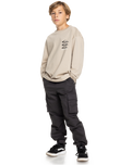 The Quiksilver Boys Boys Vintage Mix Long Sleeve T-Shirt in Plaza Taupe