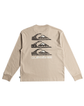 The Quiksilver Boys Boys Vintage Mix Long Sleeve T-Shirt in Plaza Taupe