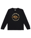 The Quiksilver Boys Boys Circle Logo Long Sleeve T-Shirt in Black