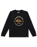 The Quiksilver Boys Boys Circle Logo Long Sleeve T-Shirt in Black