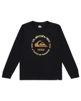 The Quiksilver Boys Boys Circle Logo Long Sleeve T-Shirt in Black