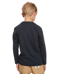 The Quiksilver Boys Boys Vintage Feel T-Shirt in Navy Blazer