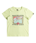 The Quiksilver Boys Boys Retro Skull T-Shirt in Shadow Lime