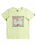 The Quiksilver Boys Boys Retro Skull T-Shirt in Shadow Lime