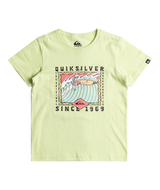 The Quiksilver Boys Boys Retro Skull T-Shirt in Shadow Lime