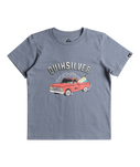 The Quiksilver Boys Boys Burnin Out T-Shirt in Flint Stone