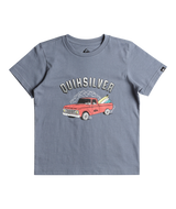 The Quiksilver Boys Boys Burnin Out T-Shirt in Flint Stone