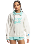 The Quiksilver Womens Collection Womens Stranger Things Lenora 1/2 Zip Sweatshirt in Snow White