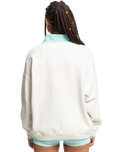 The Quiksilver Womens Collection Womens Stranger Things Lenora 1/2 Zip Sweatshirt in Snow White