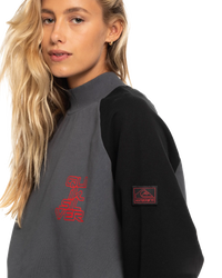 The Quiksilver Womens Collection Womens Stranger Things Upside Down Sweatshirt in Iron Gate